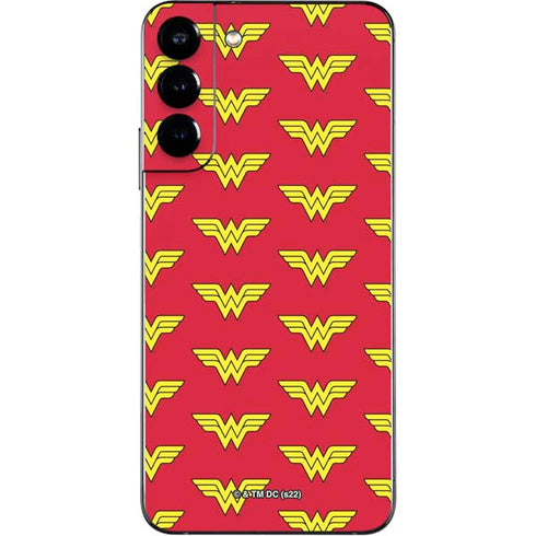 DC Comics Wonder Woman Logo Pattern Galaxy S22 Plus Skin
